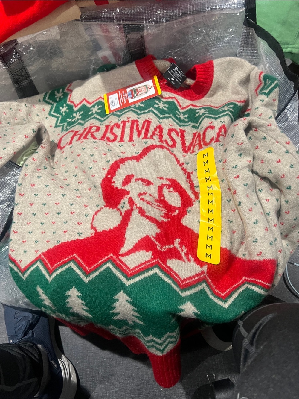 Christmas Vacation Graphic Crewneck Sweater - Red, Green & Cream